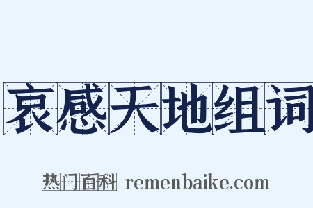 哀感天地组词是什么意思的图片